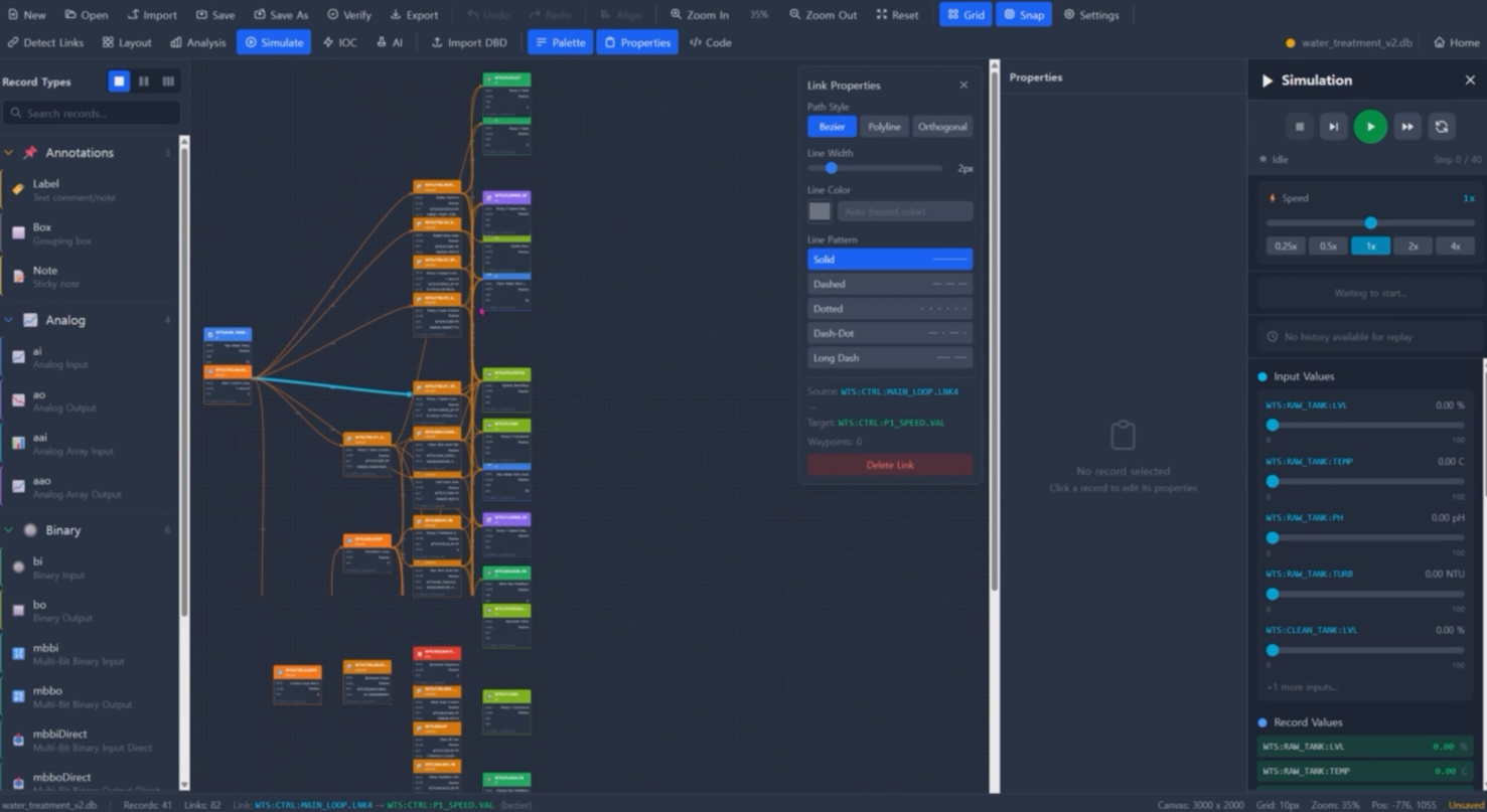 LiveTwinAX EPICS DB Editor